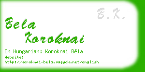 bela koroknai business card