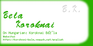 bela koroknai business card